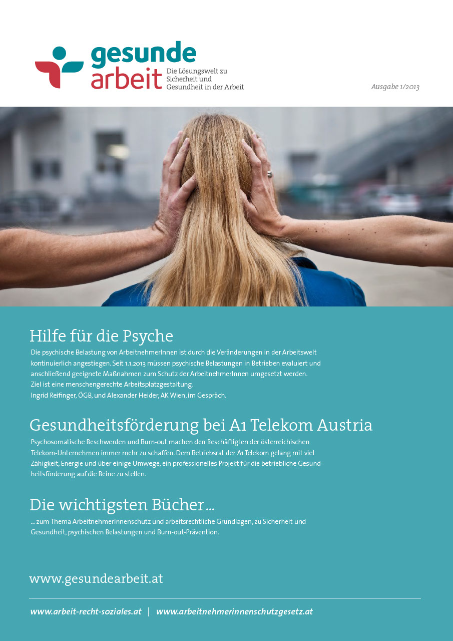 Magazin Gesunde Arbeit Stamm-Ausgabe 1/2013
