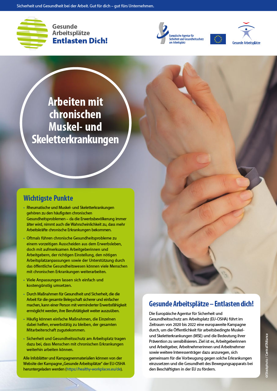 Arbeiten mit chronischen Muskel- und Skeletterkrankungen