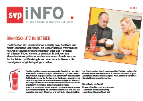 Brandschutz im Betrieb (SVP-Info)