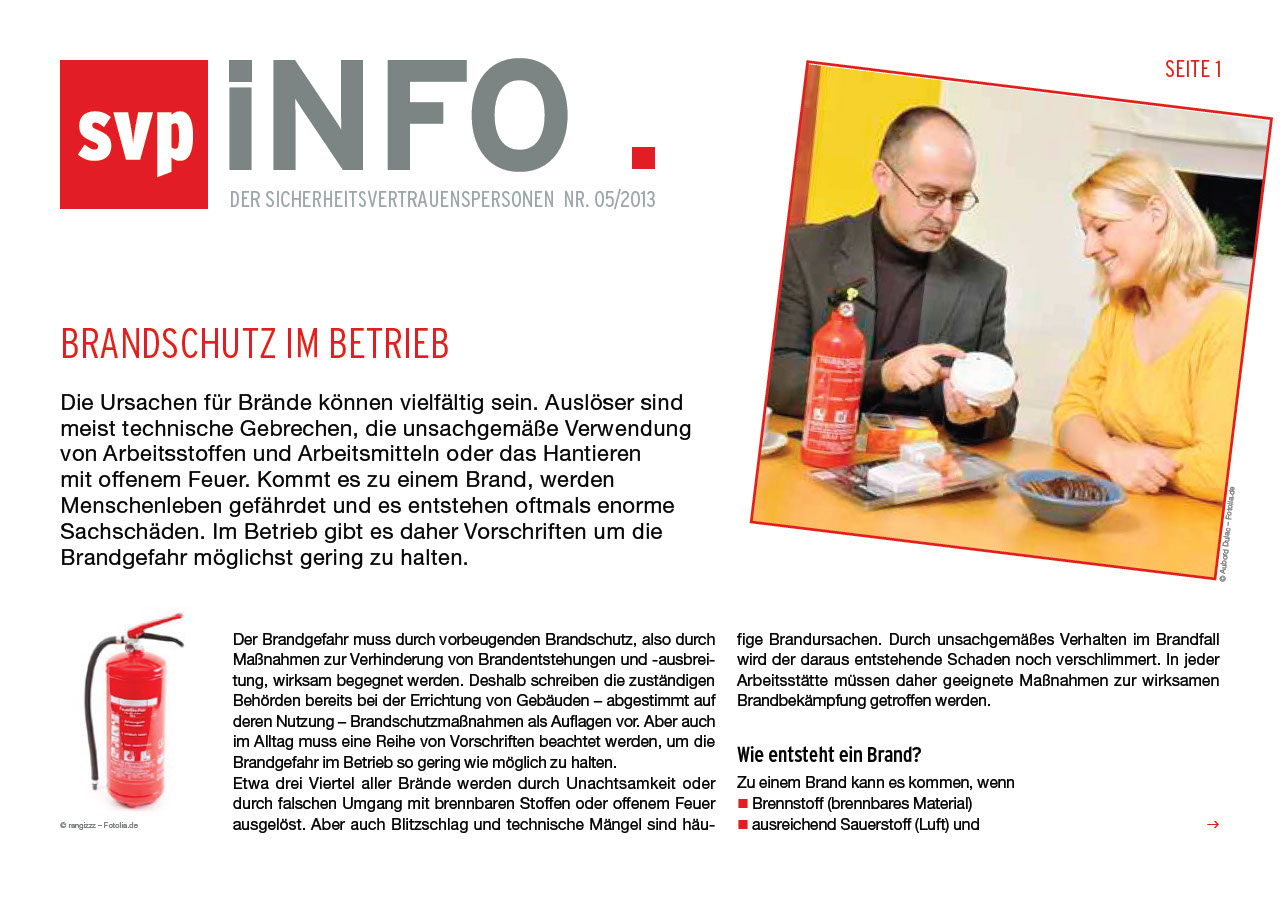 Brandschutz im Betrieb (SVP-Info)