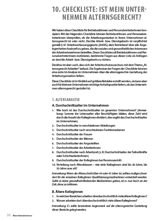 Check­liste: Ist mein Unter­nehmen alterns­gerecht?