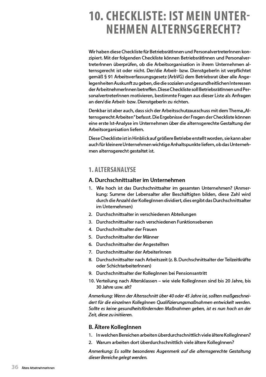 Check­liste: Ist mein Unter­nehmen alterns­gerecht?