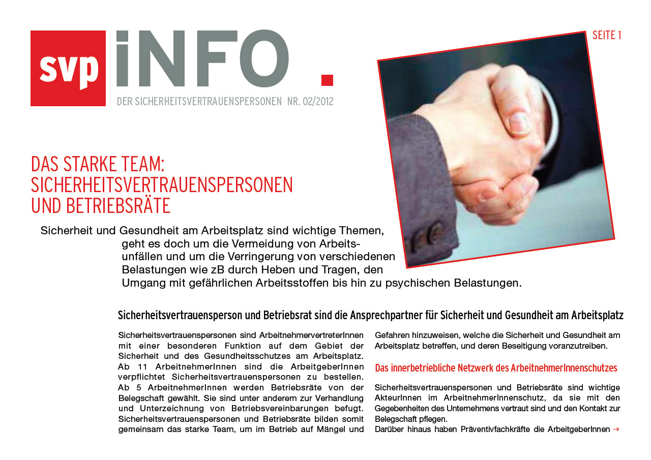 Das starke Team - Sicherheitsvertrauenspersonen und Betriebsräte 