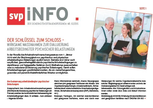Der Schlüssel zum Schloss - Wirksame Maßnahmen zur Evaluierung arbeitsbedingter psyschischer Belastungen