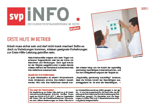Erste Hilfe im Betrieb (SVP-Info)