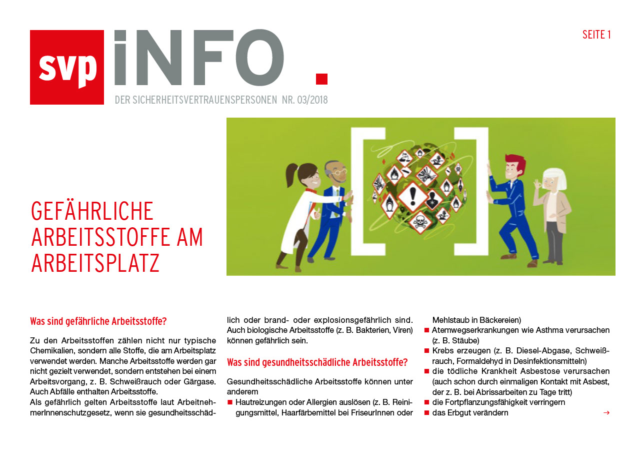 Gefährliche Arbeitsstoffe am Arbeitsplatz (SVP-Info)
