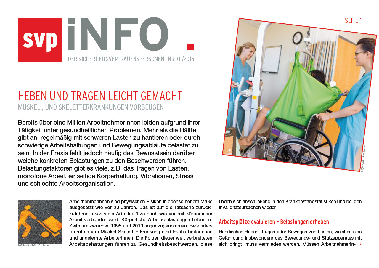 Heben und Tragen leicht gemacht (SVP-Info)
