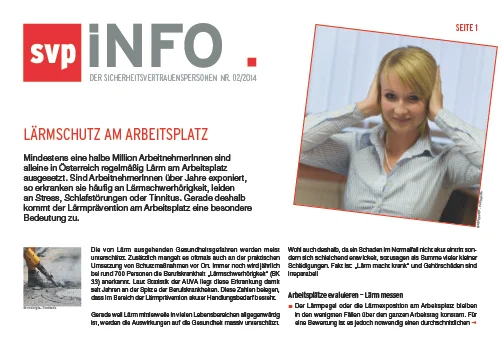 Lärmschutz am Arbeitsplatz (SVP-Info Nr. 02/2014)