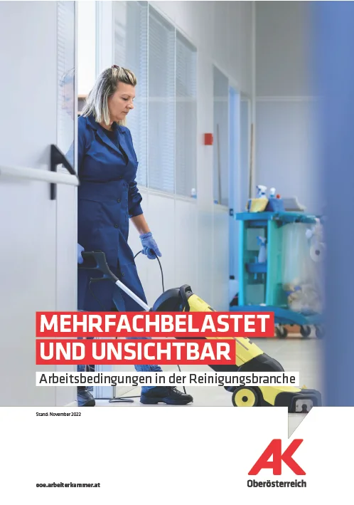 Mehrfachbelastet und unsichtbar: Arbeitsbedingungen in der Reinigungsbranche (November 2022)