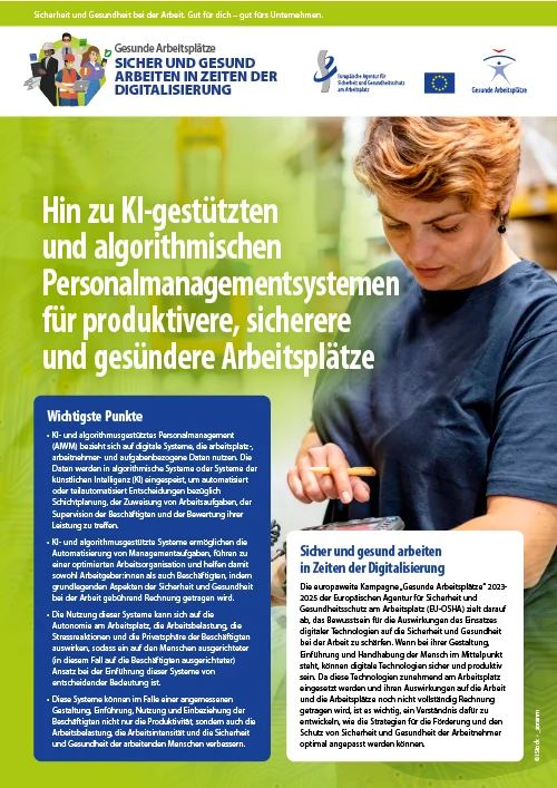 Hin zu KI-gestützten und algorithmischen Personalmanagementsystemen für produktivere, sicherere und gesündere Arbeitsplätze
