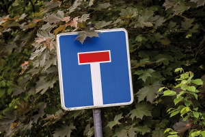 Verkehrszeichen für eine Sackgasse