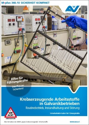 Cover des AUVA-Merkblatts zu Krebserzeugenden Arbeitsstoffen in Galvanikbetrieben