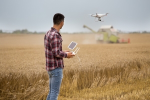 Einsatz einer Drohne in der Landwirtschaft