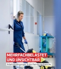 Cover der Broschüre „Mehrfachbelastet und unsichtbar: Arbeitsbedingungen in der Reinigungsbranche“