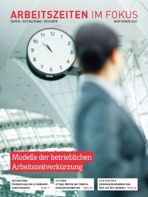 Cover Broschüre Arbeitszeiten im Fokus – Modelle der betrieblichen Arbeitszeitverkürzung